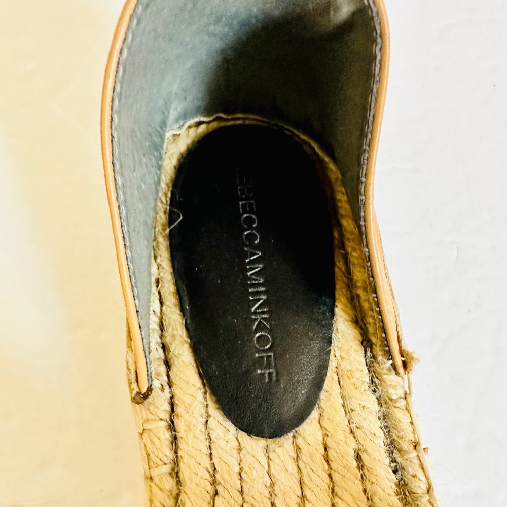 LIKE NEW REBECCA MINKOFF DENIM ANKLE WRAP FRINGE ESPADRILLES - Picture 7 of 9